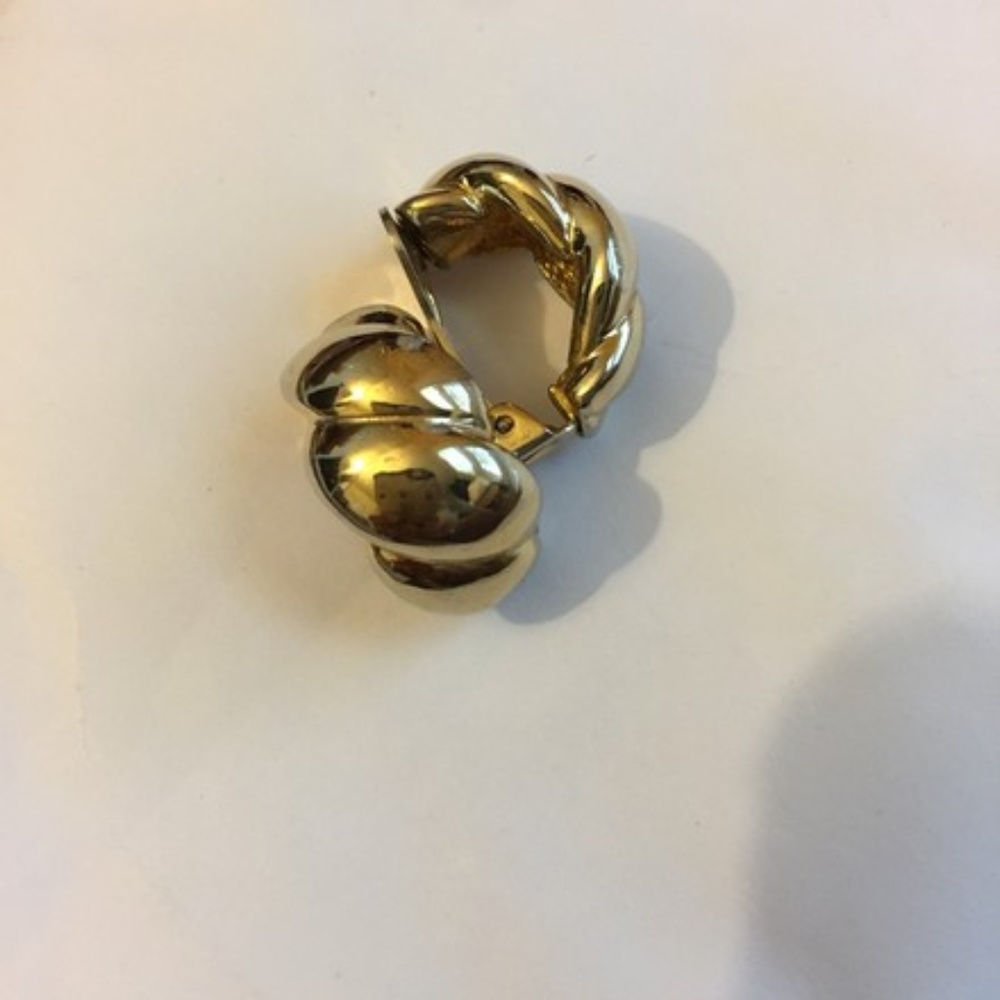 Dior Gold Tone Christian Clip On Earrings